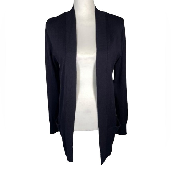 Premise Studio Black Shawl Neck Open Front Soft Knit Long Sleeve Cardigan S - Picture 1 of 13